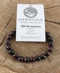 Bracelet Oeil de Taureau - Perles 8mm, 1 pièce
